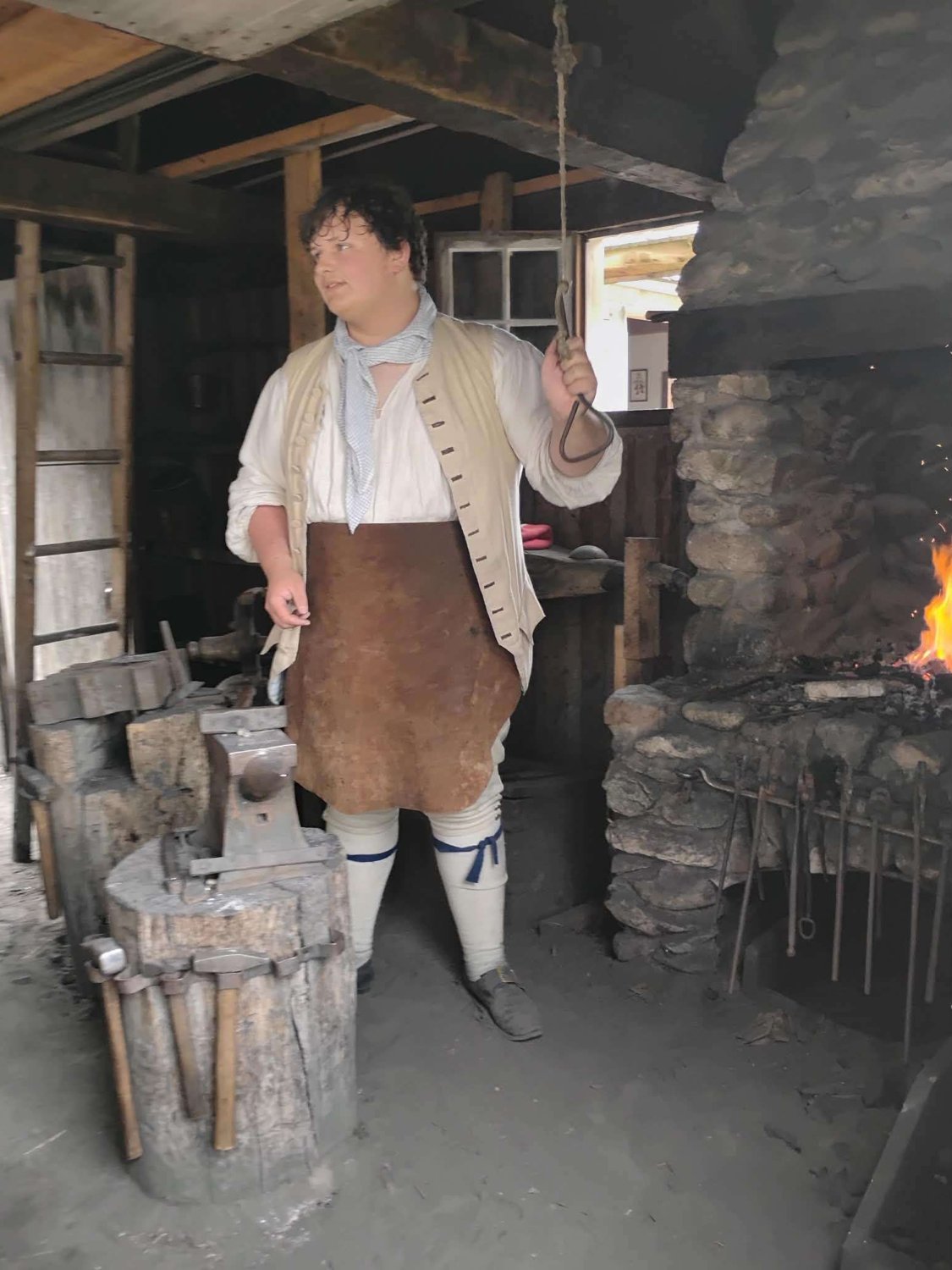 Guest blacksmith at Fort Michilimackinac