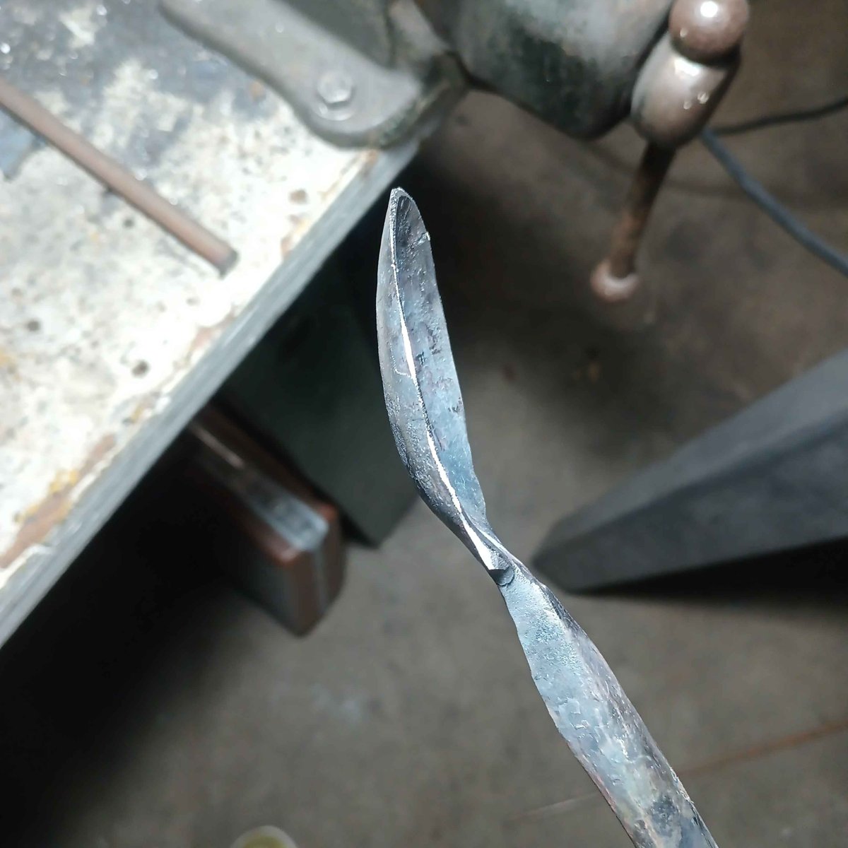 Hand-forged piece